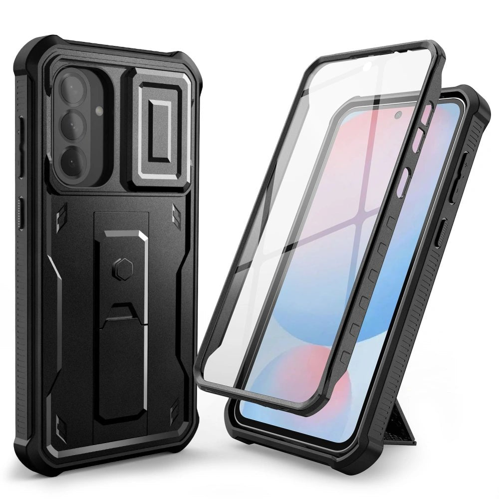 Tech - Protect Samsung Galaxy A56 5G Kevlar Cam+ Θήκη 360 Full Body με Προστασία για την Οθόνη και την Κάμερα και Stand - Black