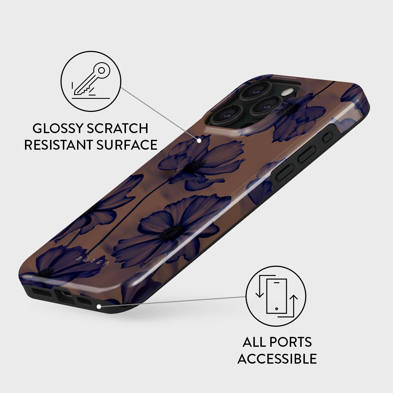 Burga iPhone 15 Pro Fashion Tough MagSafe Σκληρή Θήκη με MagSafe - Velvet Night
