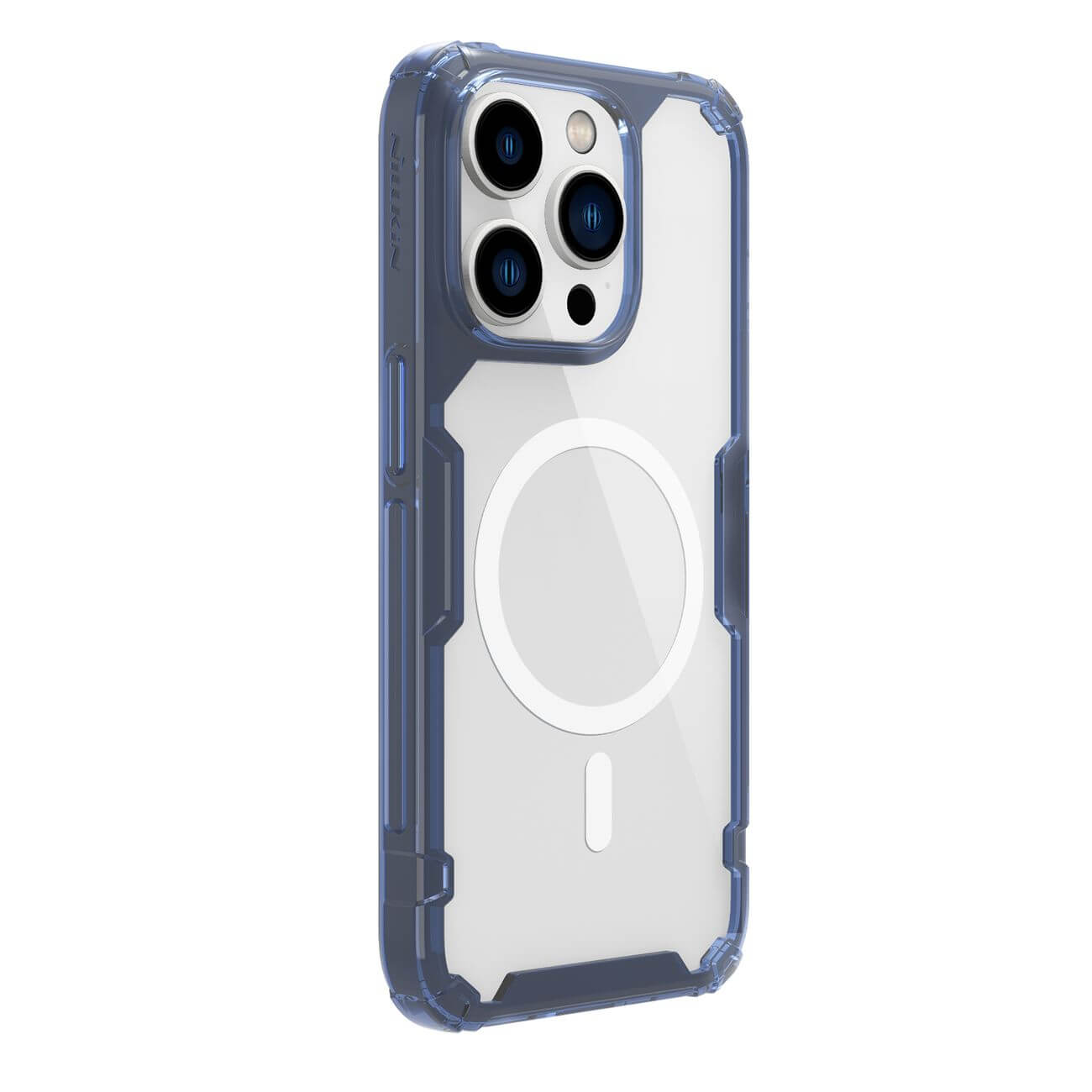 Nillkin iPhone 15 Pro Max Nature Pro Magnetic - Σκληρή Θήκη με Πλαίσιο Σιλικόνης και MagSafe - Διάφανη / Blue