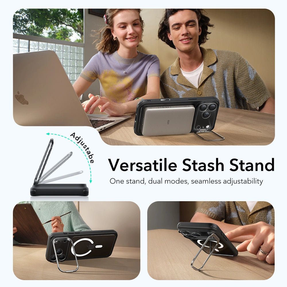 ESR iPhone 17 Pro - Classic Hybrid Kickstand MagSafe - Σκληρή Θήκη με Πλαίσιο Σιλικόνης και MagSafe - Διάφανη / Black