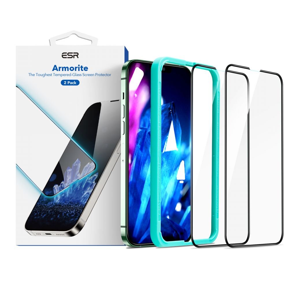 ESR iPhone 13 Pro Max / iPhone 14 Plus Armorite 2.5D Full Screen Tempered Glass Αντιχαρακτικό Γυαλί Οθόνης - 2 Τεμάχια - Black