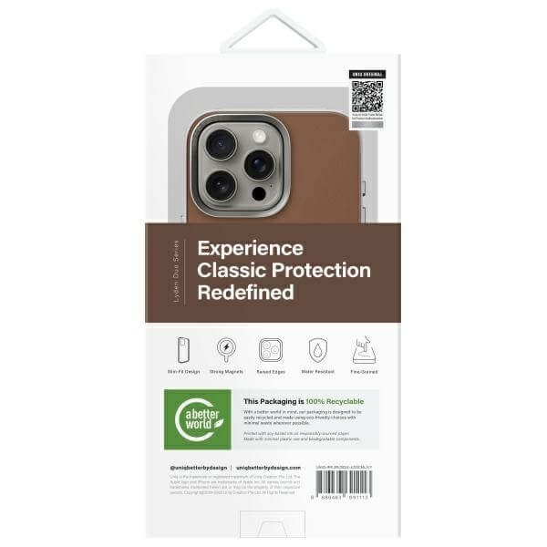 Uniq iPhone 16 Pro - Lyden DS - Σκληρή Θήκη με Επένδυση Συνθετικού Δέρματος και MagSafe - Carmel / Ivory
