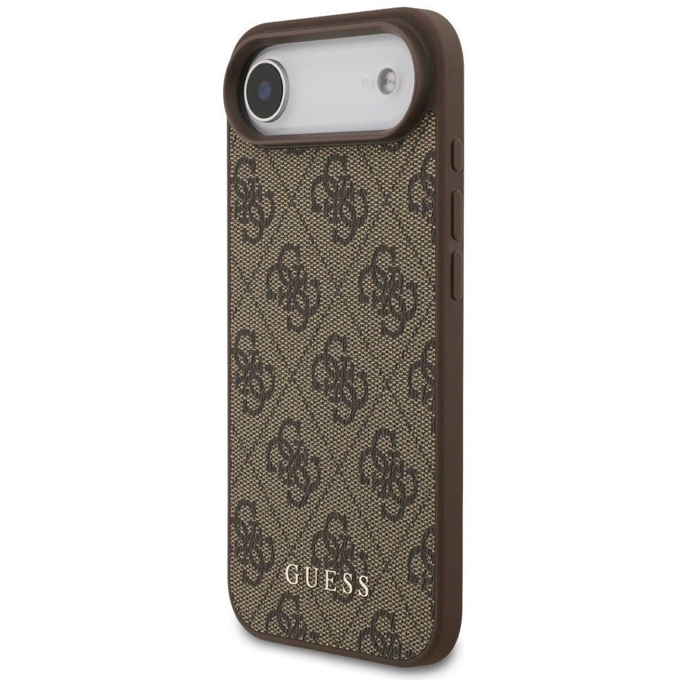 Guess iPhone Air - 4G Classic - Σκληρή Θήκη με Πλαίσιο Σιλικόνης και Επένδυση Συνθετικού Δέρματος - Brown - GUHCP17MG4GFBR
