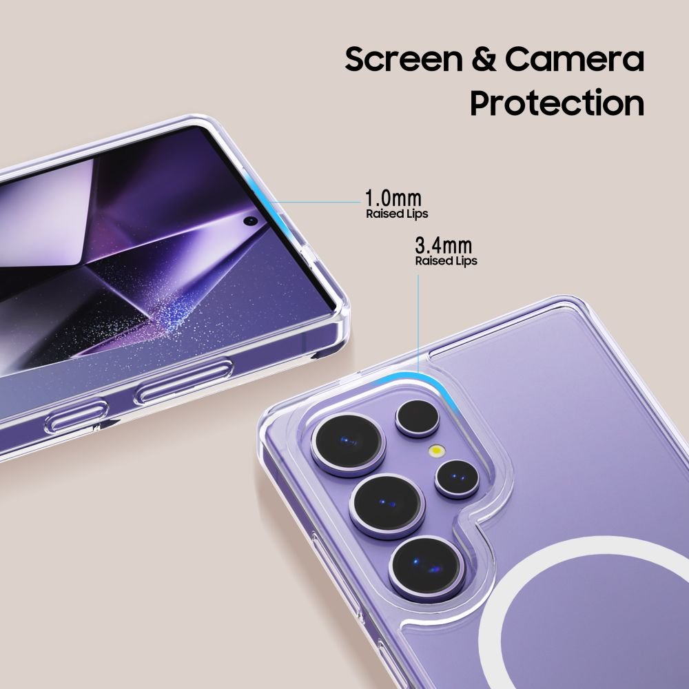 Tech - Protect Samsung Galaxy S25 Ultra Flexair Hybrid MagSafe Σκληρή Θήκη με Πλαίσιο Σιλικόνης και MagSafe - Διάφανη
