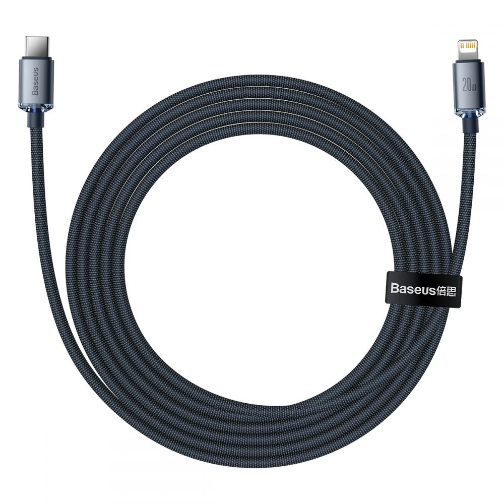 Baseus Crystal Shine Cable Type - C to Lightning PD 20W - Καλώδιο Δεδομένων και Γρήγορης Φόρτισης Type - C to Lightning 2M - Black - CAJY000301