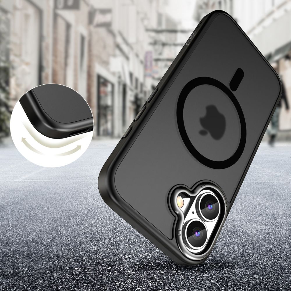 Tech - Protect iPhone 16 MagEdge - Σκληρή Θήκη με Πλαίσιο Σιλικόνης και MagSafe - Matte Black / Gunmetal