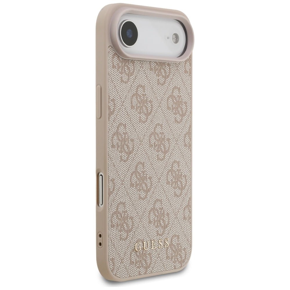 Guess iPhone Air - 4G Classic - Σκληρή Θήκη με Πλαίσιο Σιλικόνης και Επένδυση Συνθετικού Δέρματος - Pink - GUHCP17MG4GFPI
