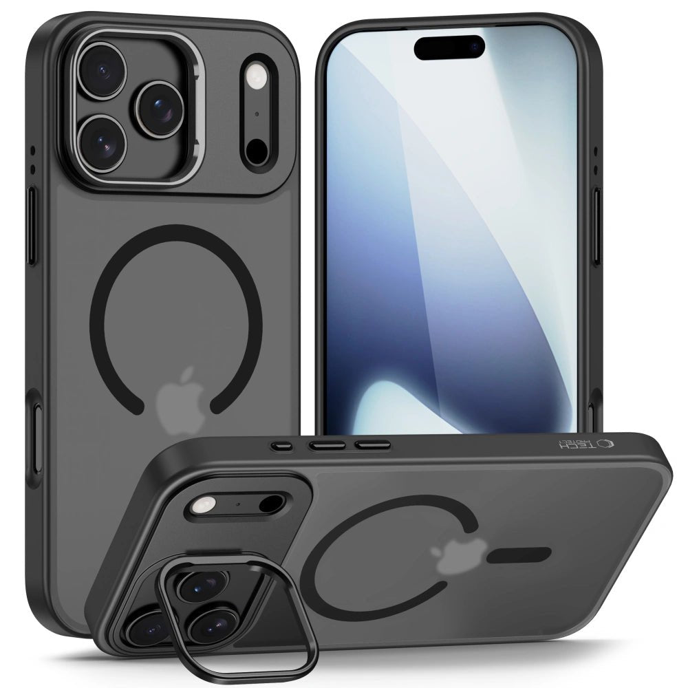 Tech - Protect iPhone 17 Pro Max - Magstand MagSafe - Σκληρή Θήκη με Πλαίσιο Σιλικόνης και Stand - Matte Black / Ημιδιάφανη