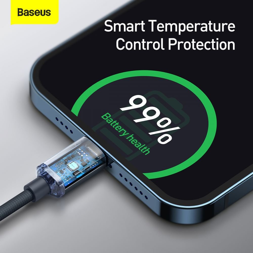 Baseus Crystal Shine Cable Type - C to Lightning PD 20W - Καλώδιο Δεδομένων και Γρήγορης Φόρτισης Type - C to Lightning 1.2M - Black - CAJY000201