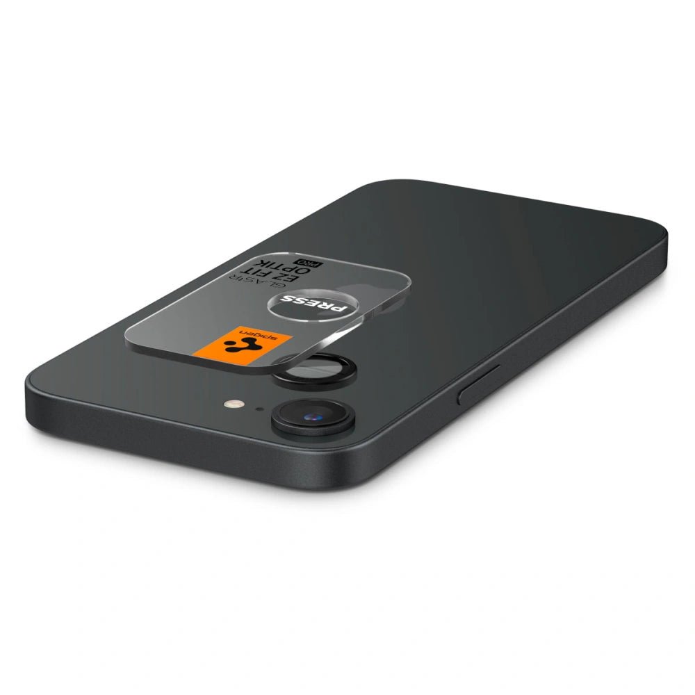 Spigen iPhone 16e Optik Pro Glas.TR EZ Fit Αντιχαρακτικό Γυαλί για την Κάμερα - 2 Τεμάχια - Black