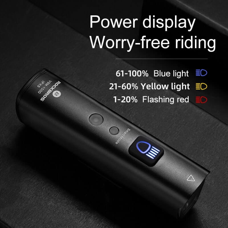 Rockbros V9M - 1000 Μπροστινό Φως Ποδηλάτου 1000lm - Black