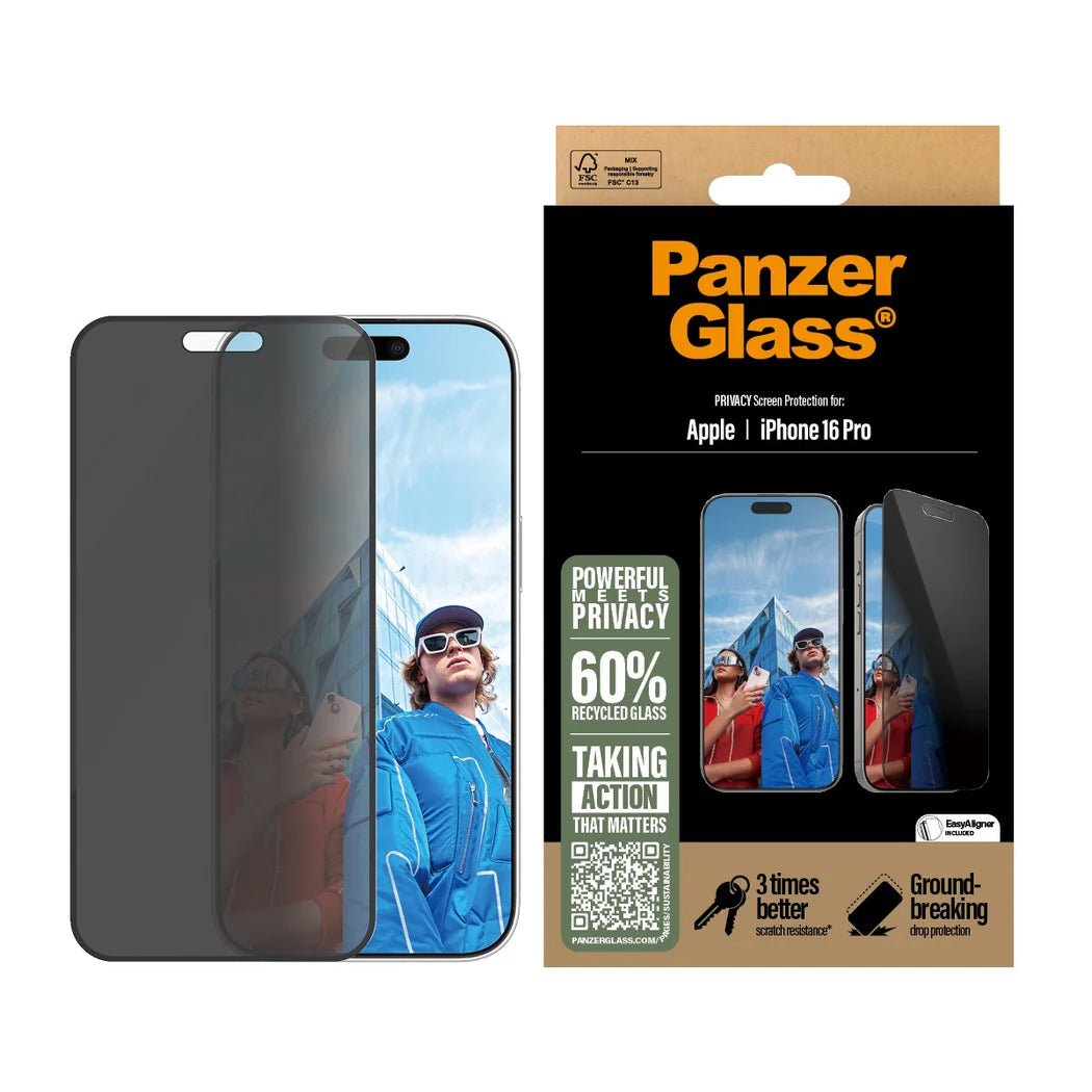 PanzerGlass iPhone 16 Pro Privacy Ultra - Wide Fit Full Screen Αντιχαρακτικό Γυαλί Οθόνης - Black