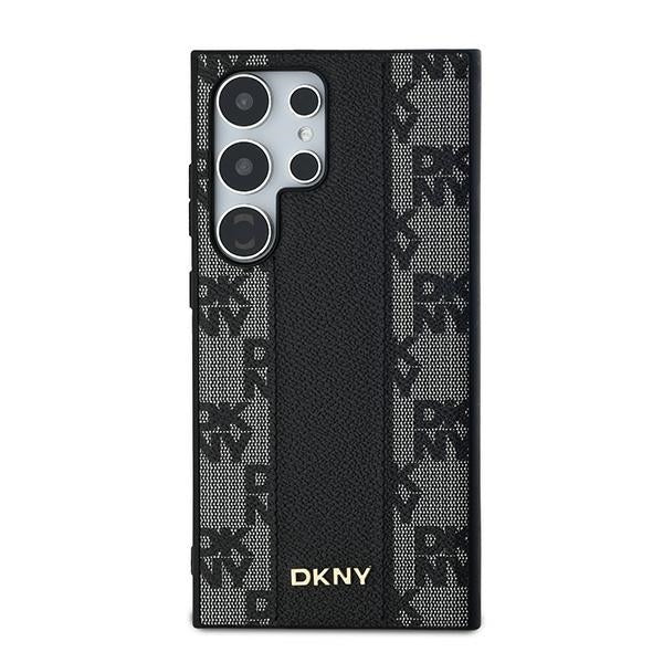 DKNY Samsung Galaxy S24 Ultra - Leather Checkered Mono Pattern MagSafe Σκληρή Θήκη με Επένδυση Συνθετικού Δέρματος - Black