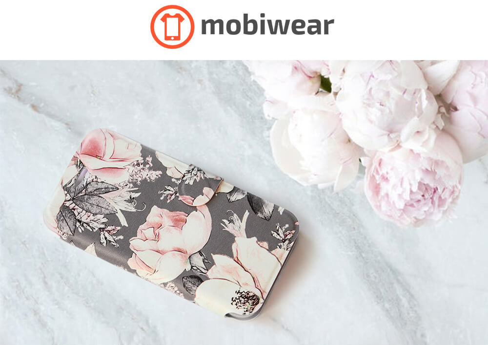 Mobiwear iPhone 13 Pro Max Θήκη Βιβλίο Slim Flip - Design Pink Pastel Flowers - MX06S