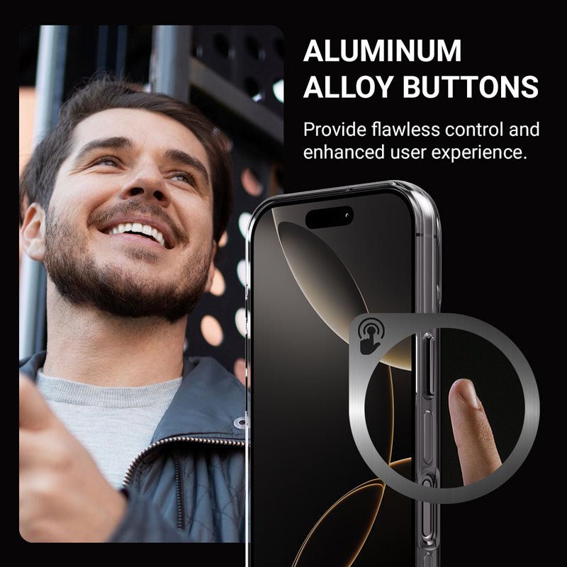 Crong iPhone 16 Pro Max Clear Mag Pro - Σκληρή Θήκη με MagSafe - Black