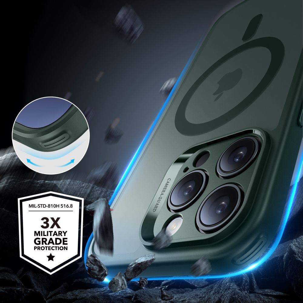ESR iPhone 16 Pro - Classic Pro Halolock - Σετ με 1 Αντιχαρακτικό Γυαλί Οθόνης και Θήκη MagSafe - Frosted Green