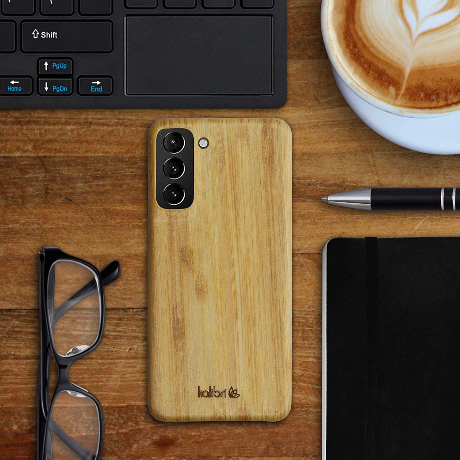 Kalibri Samsung Galaxy S21 Σκληρή Θήκη από Φυσικό Ξύλο - Light Brown - 54064.24