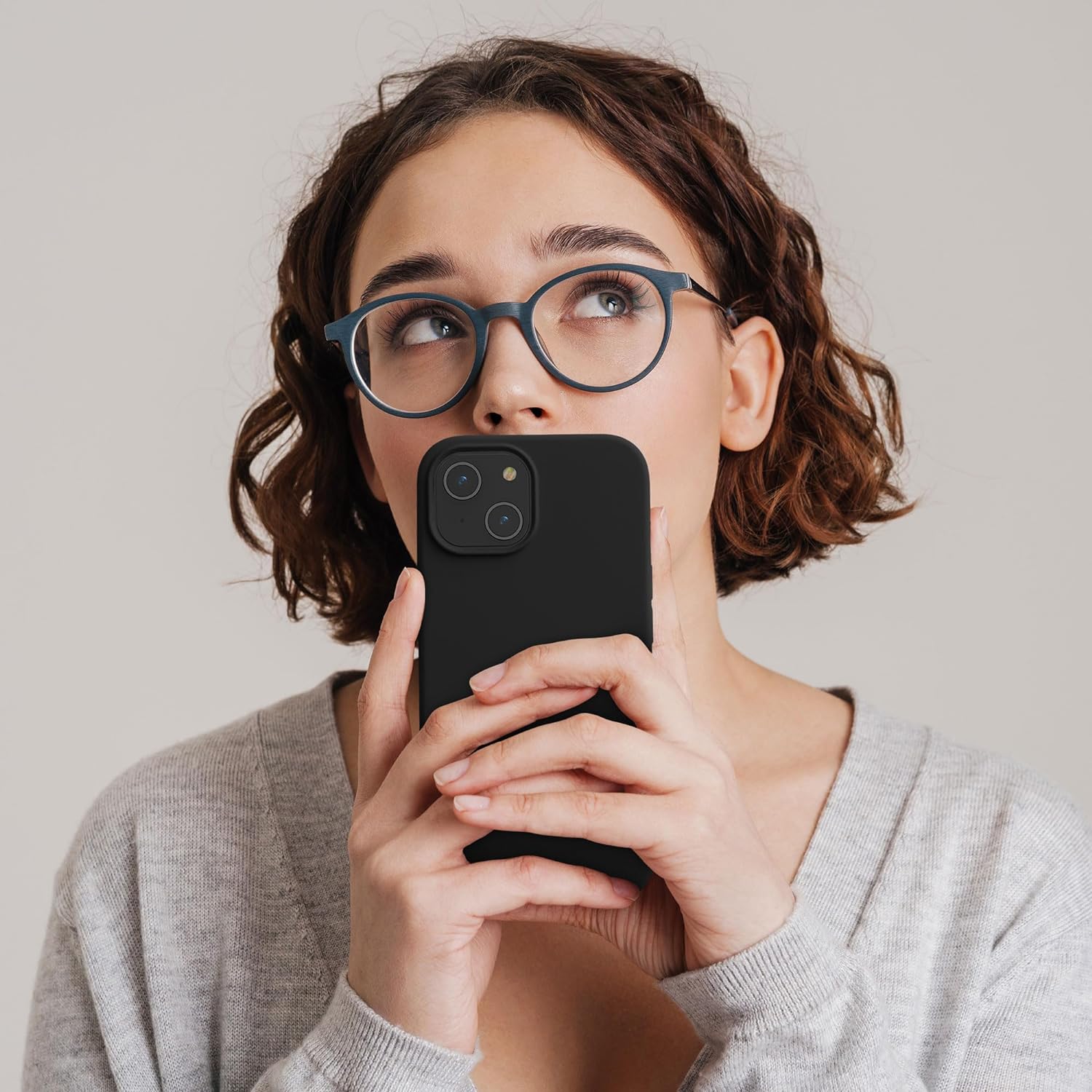 Kalibri iPhone 15 Θήκη Σιλικόνης Rubberized TPU - Black