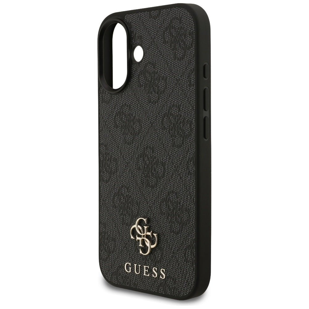 Guess iPhone 17 - 4G Small Classic Logo MagSafe - Σκληρή Θήκη με Πλαίσιο Σιλικόνης και Επένδυση Συνθετικού Δέρματος - Black - GUHMP17SP4SM4MK
