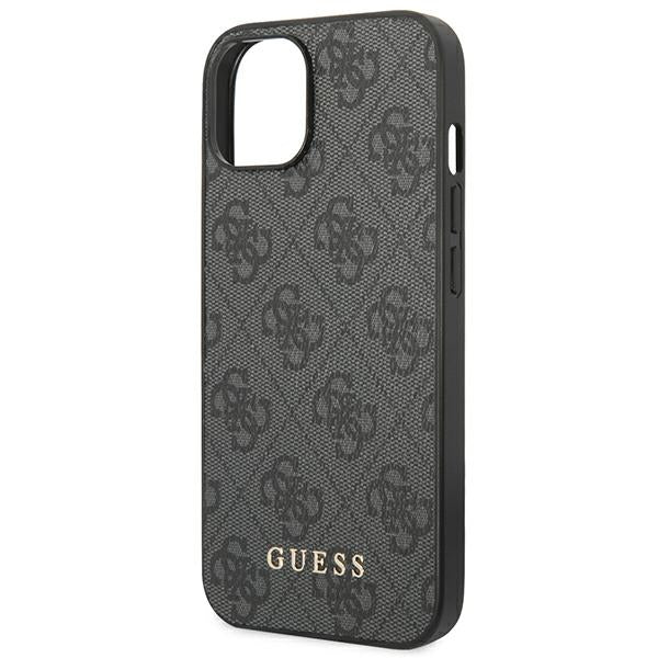 Guess iPhone 14 4G Saffiano Θήκη με Επένδυση Συνθετικού Δέρματος - Grey - GUHCP14SG4GFGR