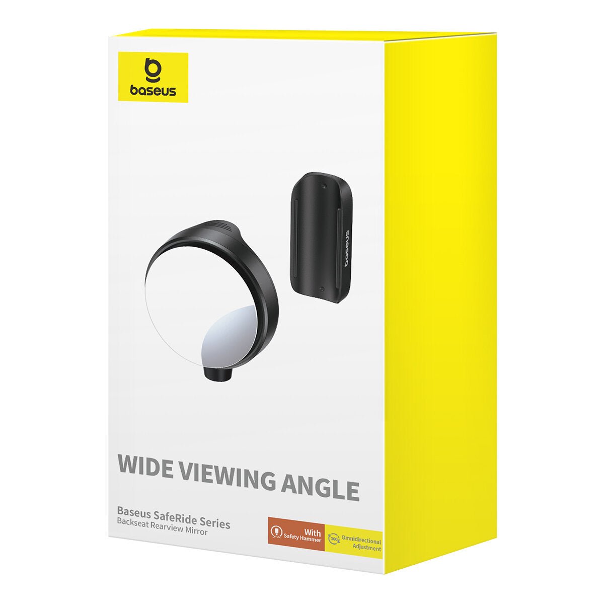 Baseus SafeRide Series Βοηθητικός Καθρέπτης Αυτοκινήτου με Σφυρί Ασφαλείας - Black - C11537200111 - 00