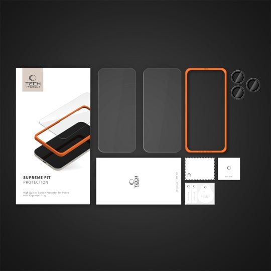 Tech - Protect iPhone 16 Pro Max Supreme Set - Σετ με 2 Tempered Glass Αντιχαρακτικά Γυαλιά Οθόνης και 1 Αντιχαρακτικό Γυαλί για την Κάμερα - Διάφανα