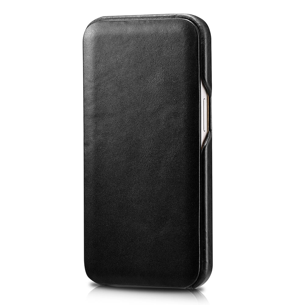 iCarer iPhone 13 Pro Vintage Wallet Case with Genuine Leather Θήκη Πορτοφόλι από Γνήσιο Δέρμα - Black