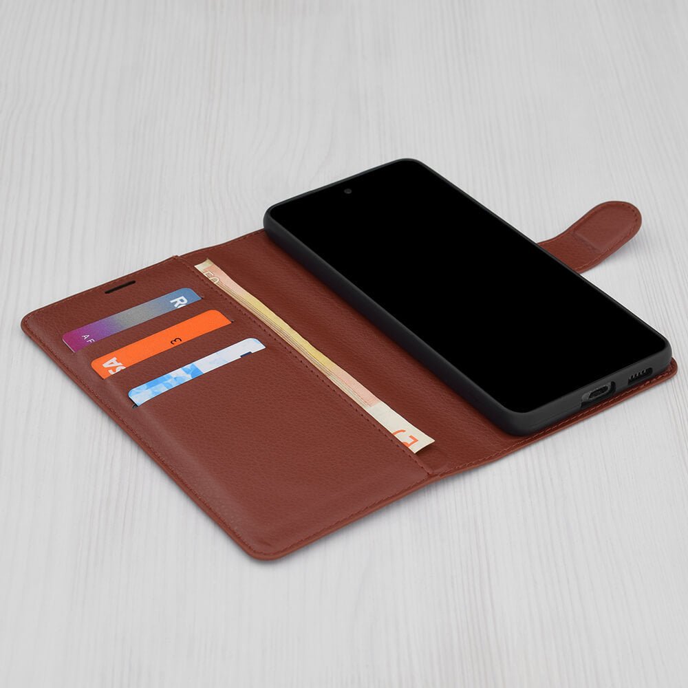 Techsuit Xiaomi Redmi Note 14 Pro 4G - Leather Folio - Θήκη Πορτοφόλι από Δερματίνη με Stand - Brown
