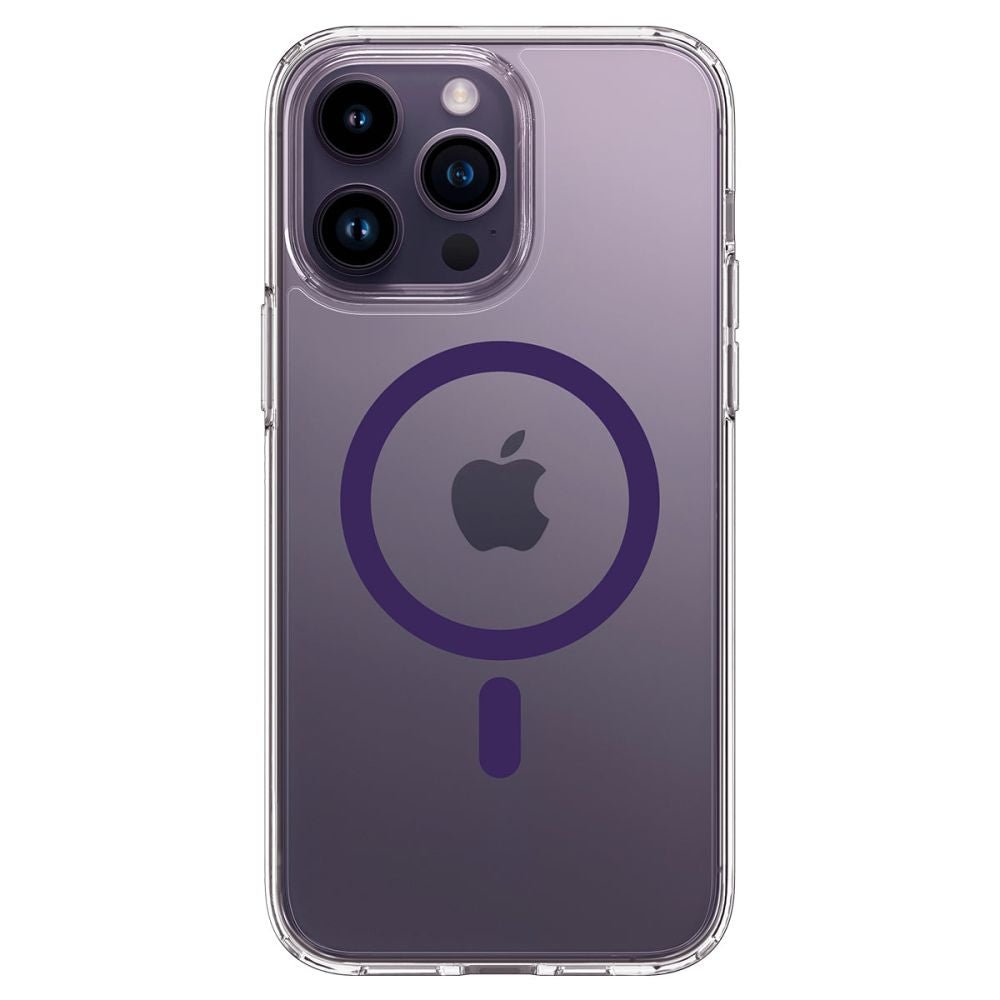 Spigen iPhone 14 Pro Ultra Hybrid Mag Σκληρή Θήκη με Πλαίσιο Σιλικόνης Και MagSafe - Deep Purple / Διάφανη