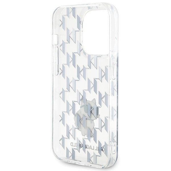 Karl Lagerfeld iPhone 15 Pro Max Monogram Choupette Σκληρή Θήκη με Πλαίσιο Σιλικόνης - Διάφανη - KLHCP15XHNCMKLT