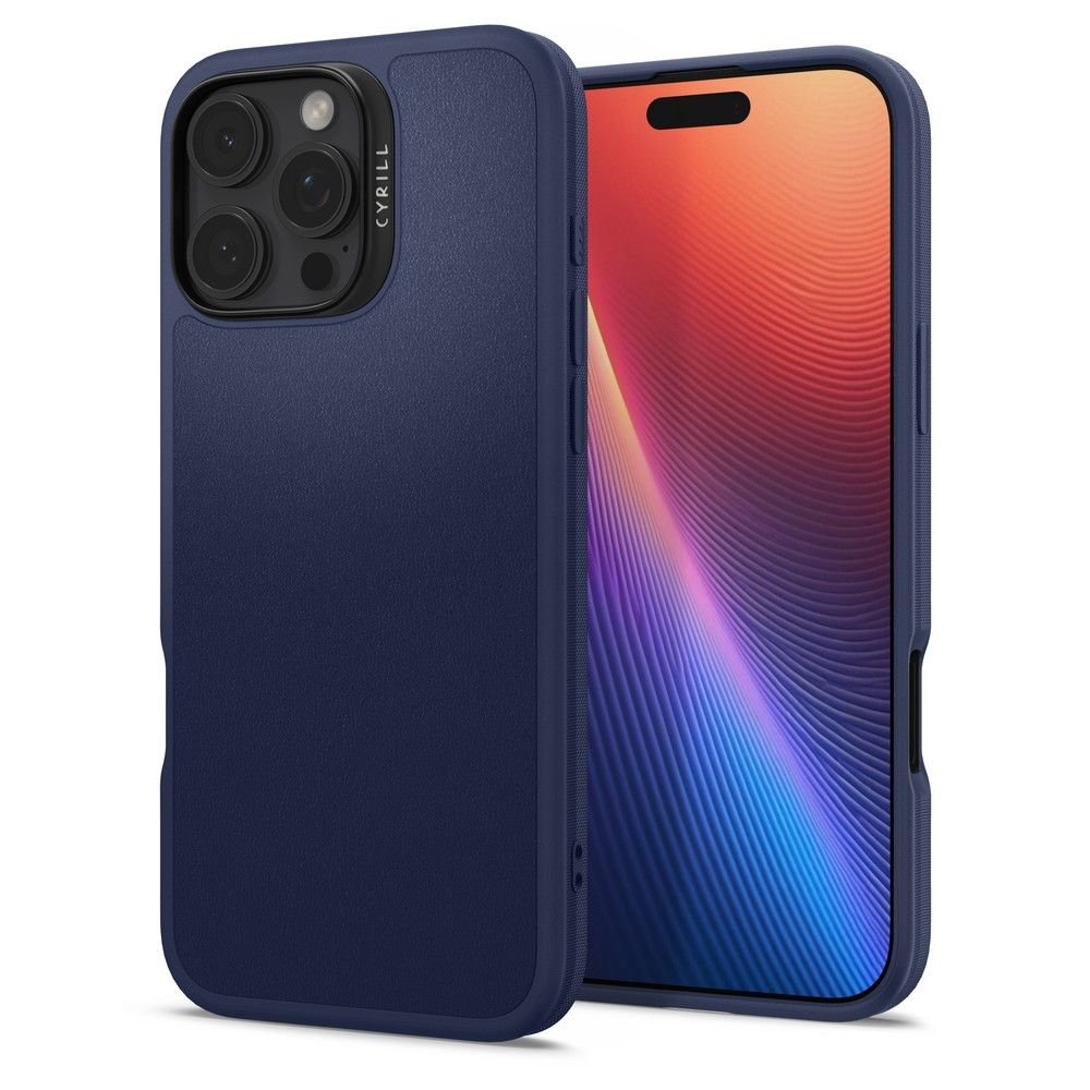 Spigen Cyrill iPhone 16 Pro Kajuk Mag Θήκη με Επένδυση Συνθετικού Δέρματος και MagSafe - Navy