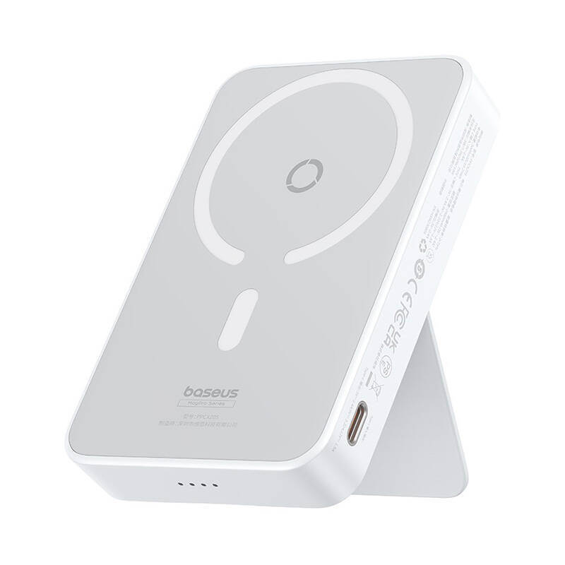 Baseus MagPro Magnetic PPCXZ05 - Ασύρματο MagSafe PowerBank 5000mAh 20W με Καλώδιο Type - C to Type - C - White