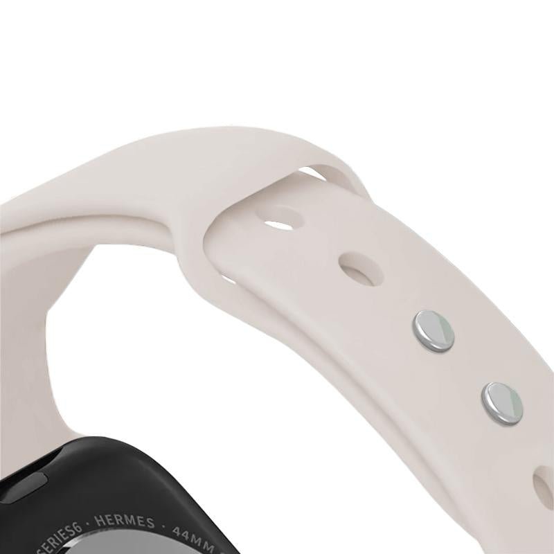 Crong Λουράκι Apple Watch 2/3/4/5/6/7/8/9/10/11 - SE (1/2/3) - 38/40/41/42mm Σιλικόνης - Liquid Strap - Stone Beige
