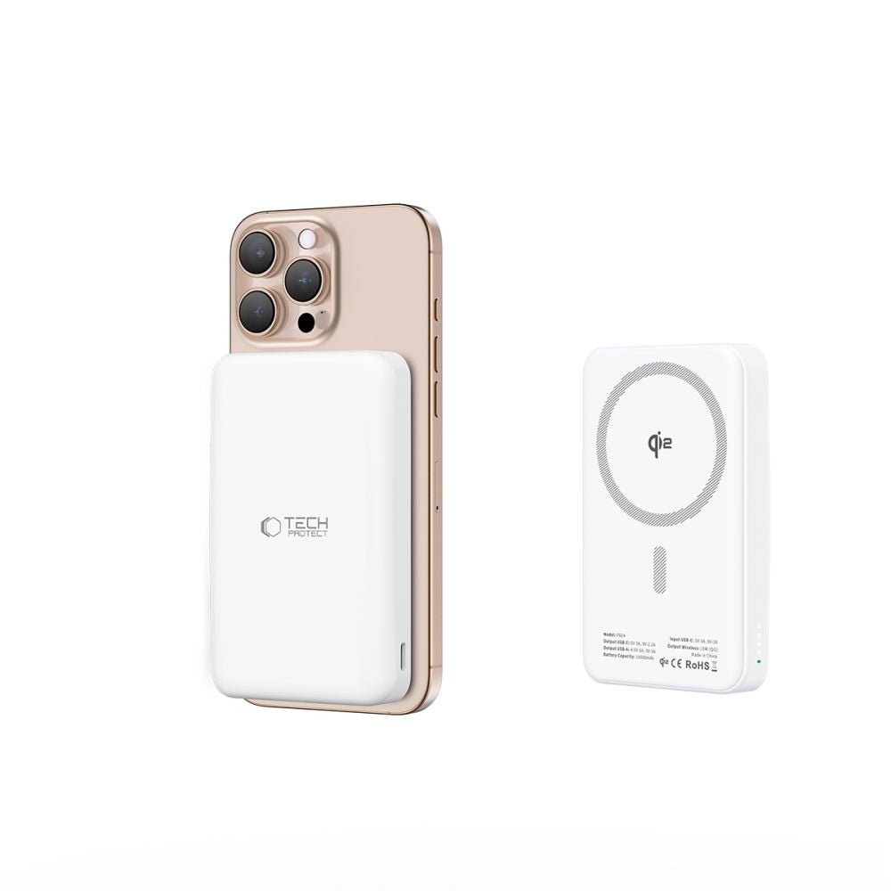 Tech - Protect PB24 Lifemag QI2 MagSafe PowerBank Μαγνητικό PowerBank Κινητού 10000 mAh - White