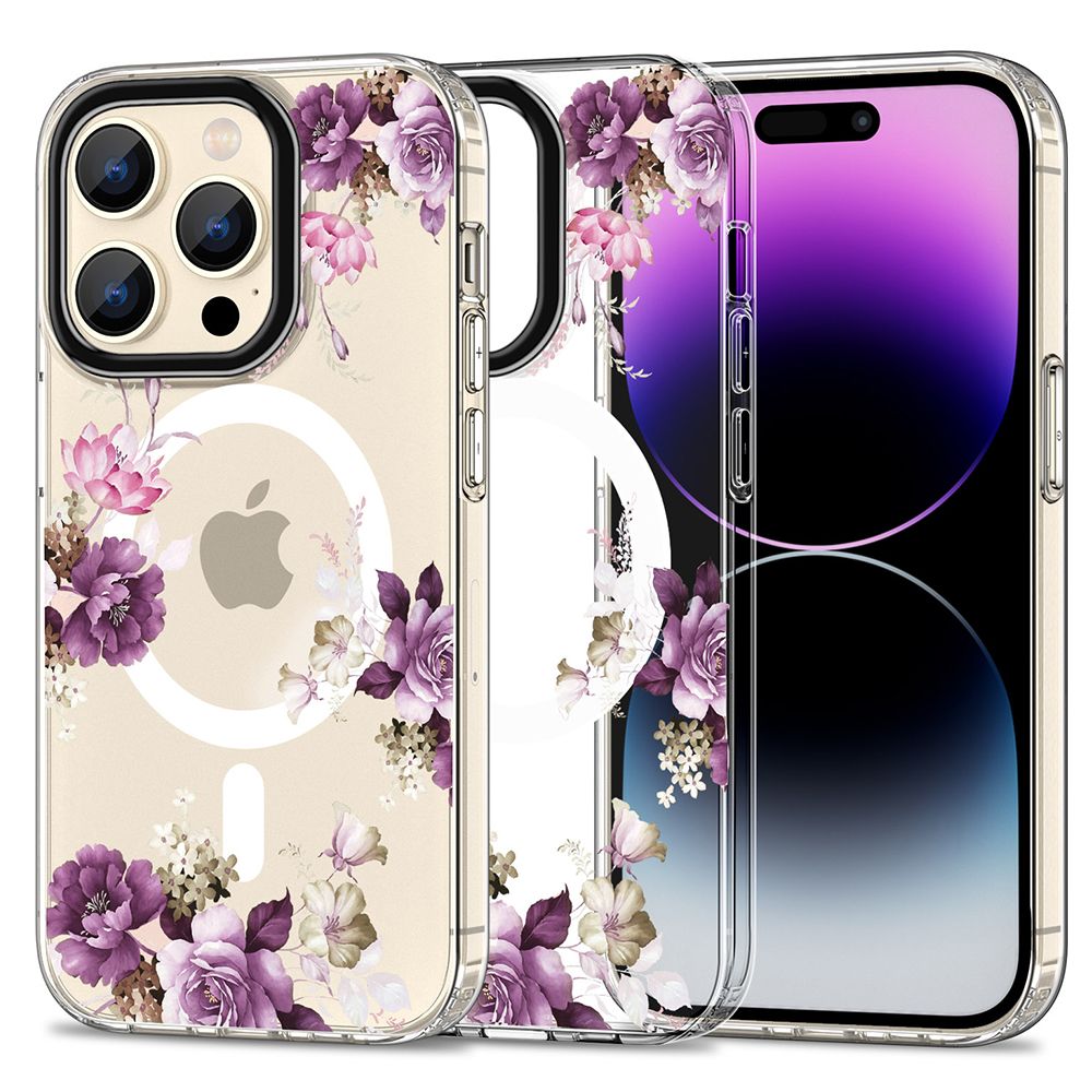 Tech - Protect iPhone 15 Pro MagMood Σκληρή Θήκη με Πλαίσιο Σιλικόνης και MagSafe - Spring Floral