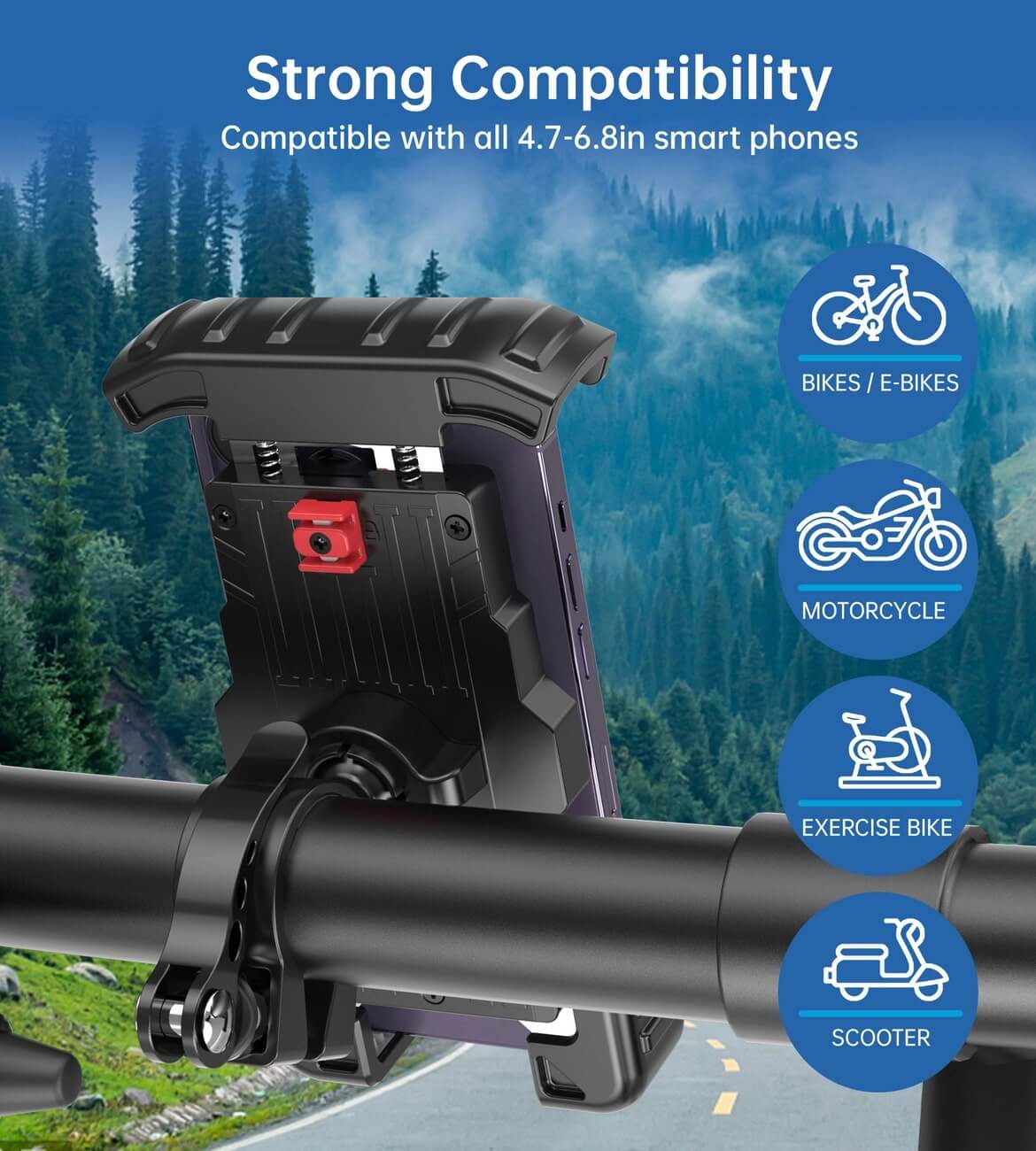 Choetech H067 Universal Βάση Κινητού για Ποδήλατο - Black