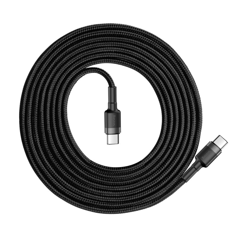 Baseus Cafule Cable Type - C 3A PD 2.0 Flash Charging - Καλώδιο Γρήγορης Φόρτισης Type - C to Type - C 2M - Black / Grey - CATKLF - HG1