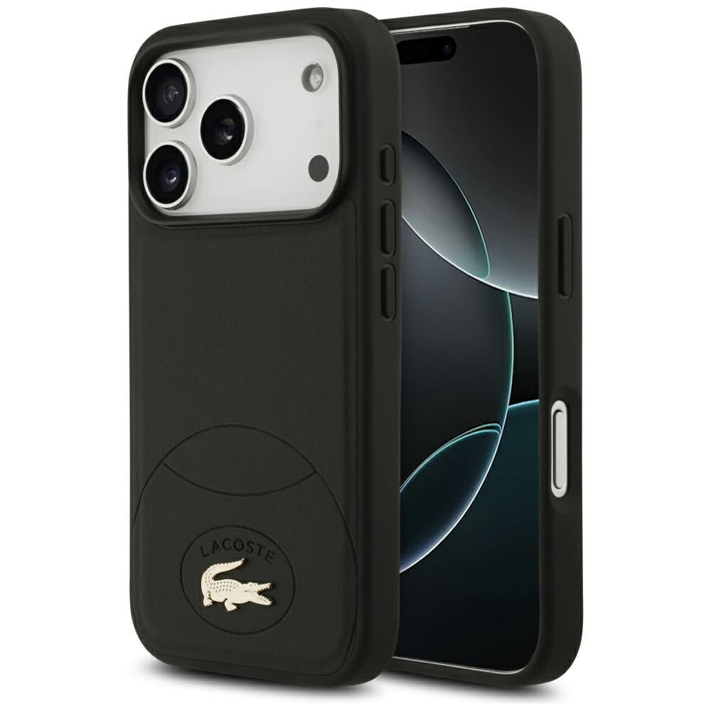 Lacoste iPhone 17 Pro - Bliss MagSafe - Σκληρή Θήκη με Πλαίσιο Σιλικόνης και Επένδυση Οικολογικού Δέρματος - Black
