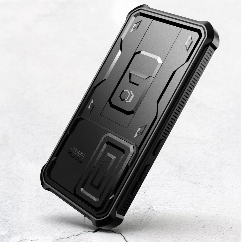 Tech - Protect Samsung Galaxy S24 Kevlar Cam+ Θήκη 360 Full Body με Προστασία για την Οθόνη και την Κάμερα και Stand - Black