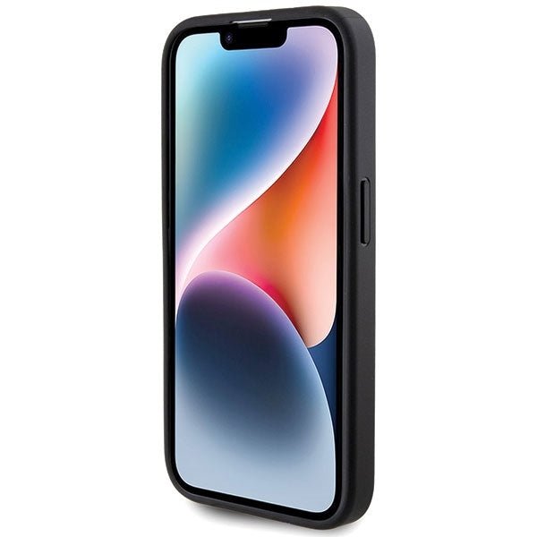 Guess iPhone 15 Pro Max Glitter Script Big 4G Σκληρή Θήκη με Πλαίσιο Σιλικόνης - Black - GUHCP15XHG4SGK