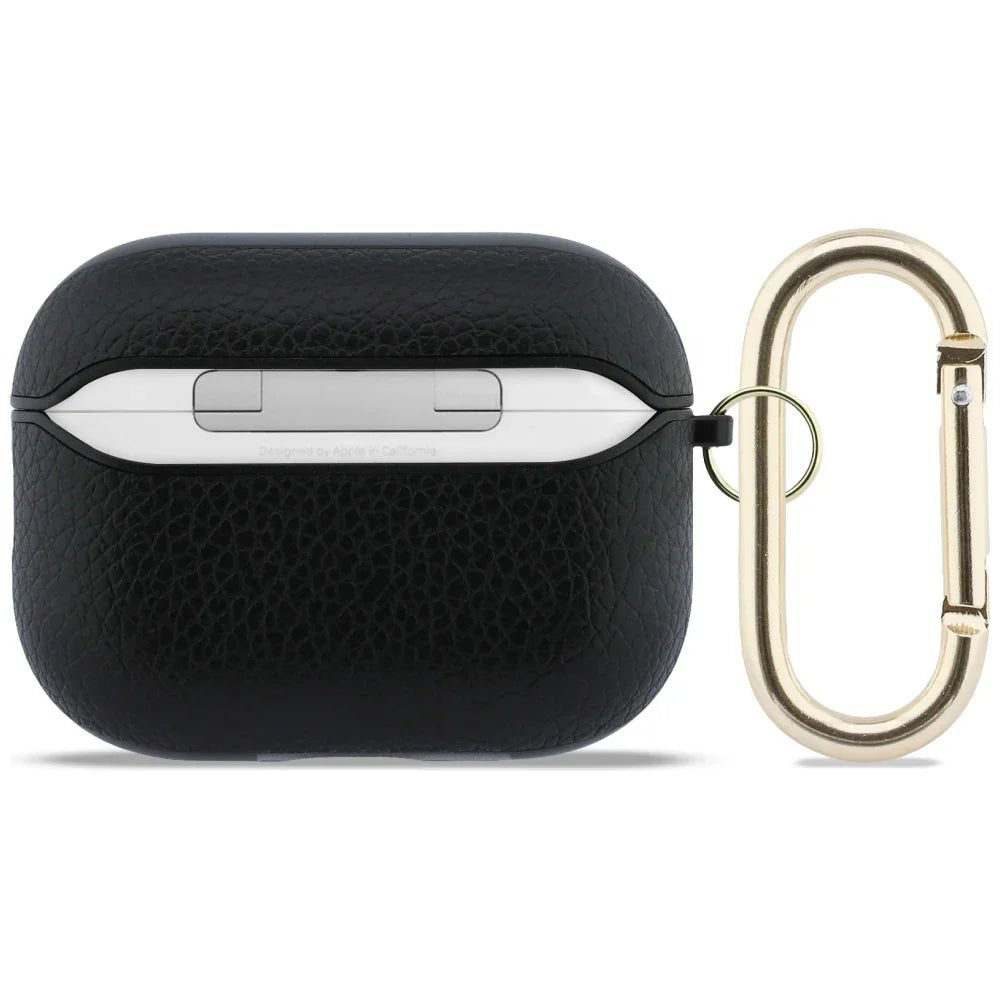 Guess AirPods Pro 3 - Θήκη με Επένδυση Συνθετικού Δέρματος - Grained Classic Logo Hook - Black