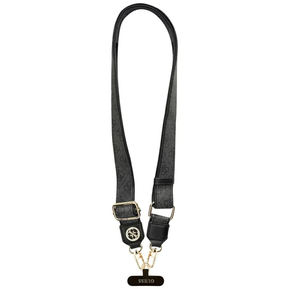 Guess CBDY 4G Tether Patch Strass Metal Logo - Universal Λουράκι για Θήκη Κινητού - Black