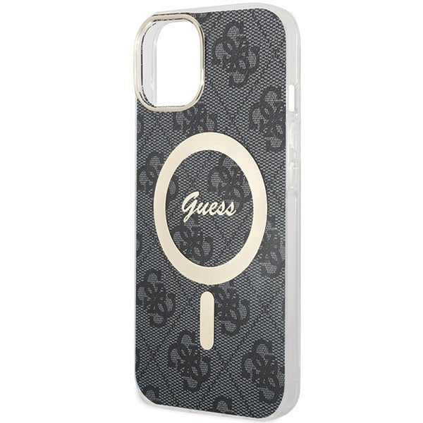Guess iPhone 15 Plus / 14 Plus Σκληρή Θήκη με Πλαίσιο Σιλικόνης και MagSafe - IML 4G MagSafe - Black