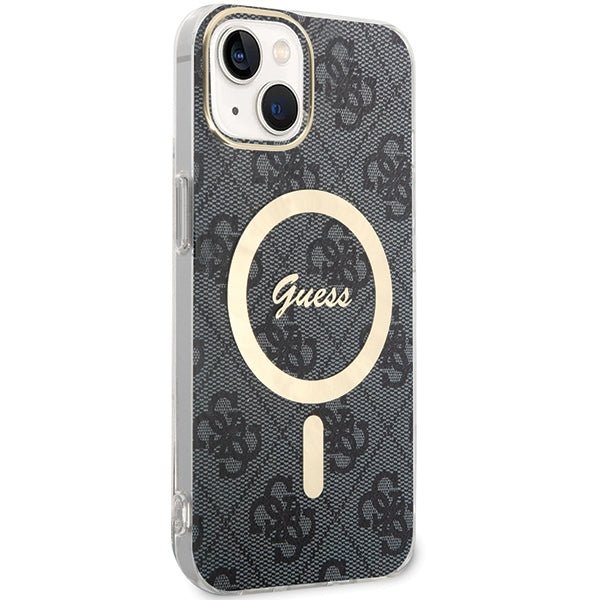 Guess iPhone 15 Plus / 14 Plus Σκληρή Θήκη με Πλαίσιο Σιλικόνης και MagSafe - IML 4G MagSafe - Black