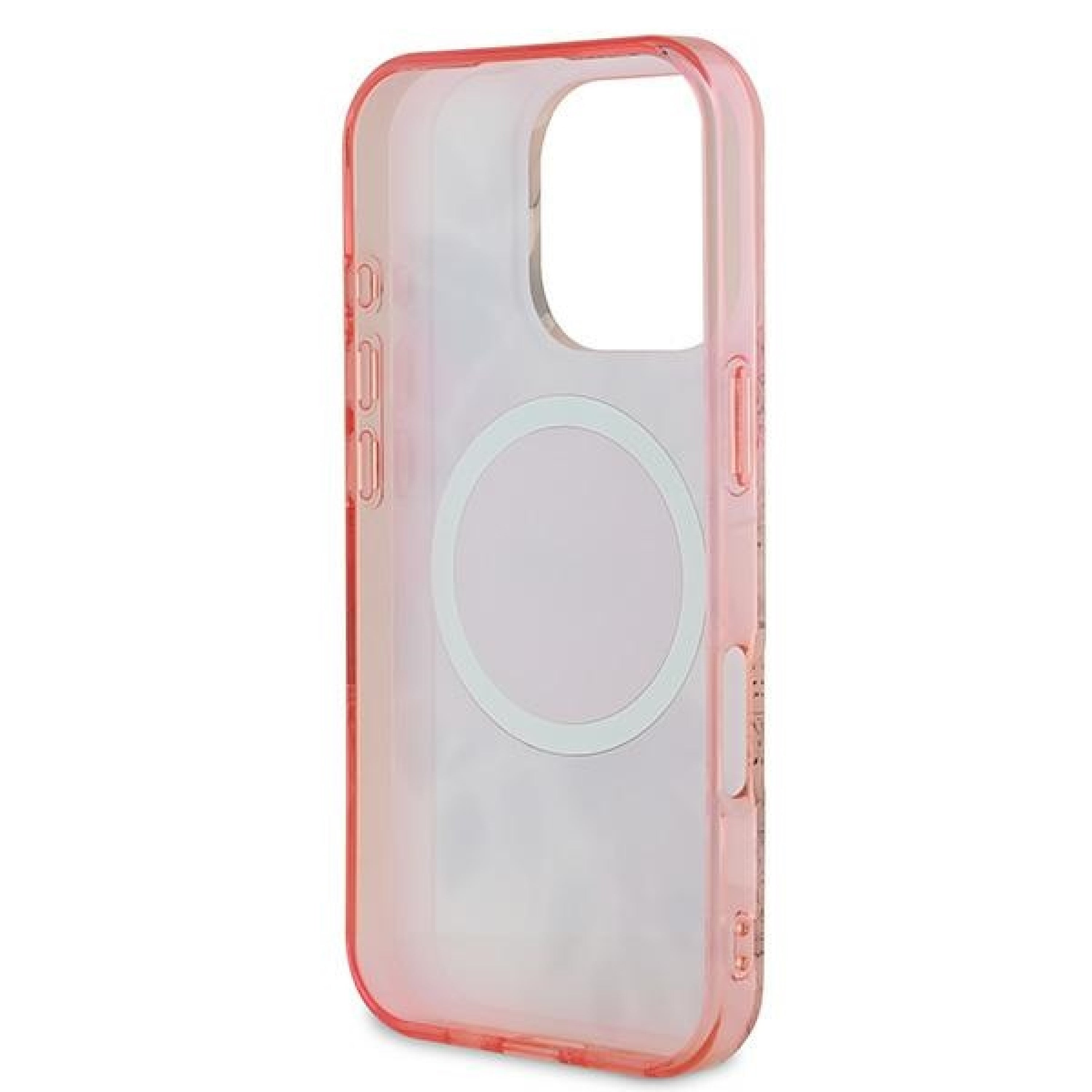 Guess iPhone 16 Pro - IML Flower and Tonal Circle - MagSafe Σκληρή Θήκη με Πλαίσιο Σιλικόνης - Pink - GUHMP16SHFWBDCEP