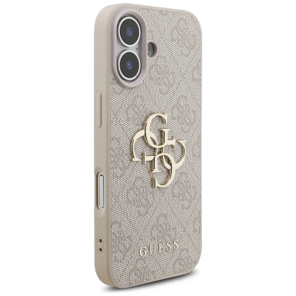 Guess iPhone 17 - 4G Strap 4G Classic Logo - Σκληρή Θήκη με Επένδυση Συνθετικού Δέρματος και Λουράκι - Pink