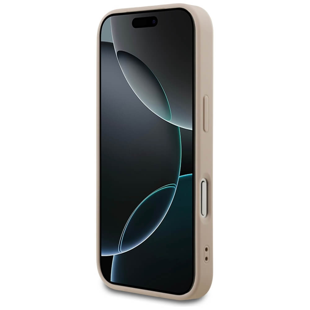 Guess iPhone 17 Pro - 4G Small Classic Logo MagSafe - Σκληρή Θήκη με Πλαίσιο Σιλικόνης και Επένδυση Συνθετικού Δέρματος - Brown