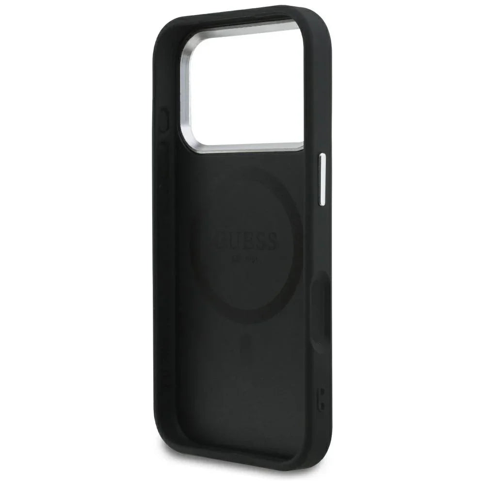 Guess iPhone 17 Pro - Classic Logo MagSafe - Σκληρή Θήκη με Επένδυση Οικολογικού Δέρματος - Black