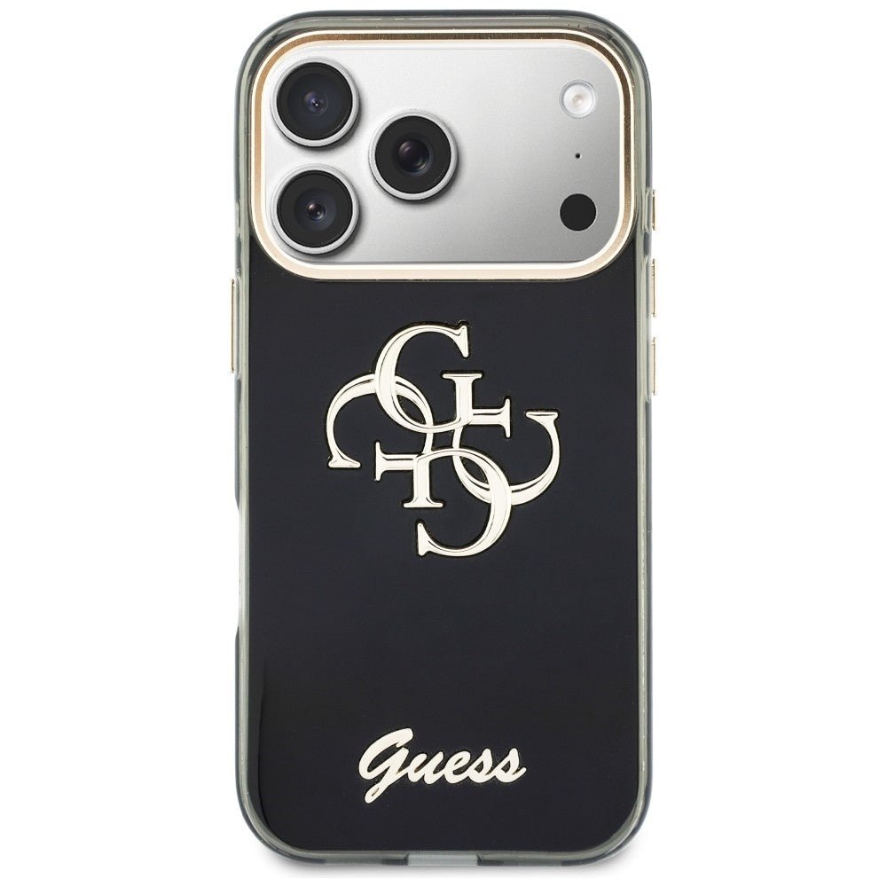 Guess iPhone 17 Pro / iPhone 18 Pro - Σκληρή Θήκη με Πλαίσιο Σιλικόνης - IML 4G Script Metal - Black