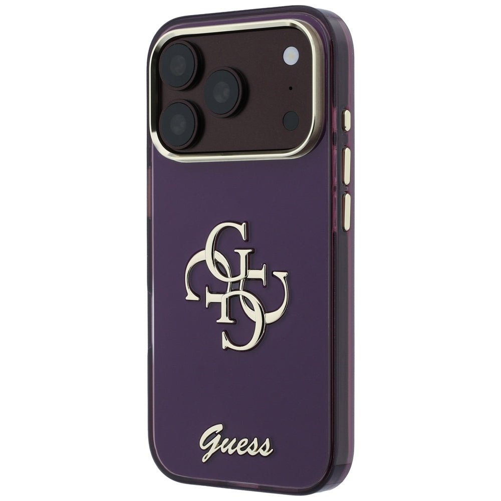 Guess iPhone 17 Pro / iPhone 18 Pro - Σκληρή Θήκη με Πλαίσιο Σιλικόνης - IML 4G Script Metal - Burgundy